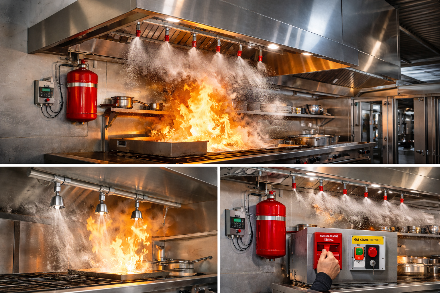 Davlumbaz Söndürme Sistemi Çalışma Anı